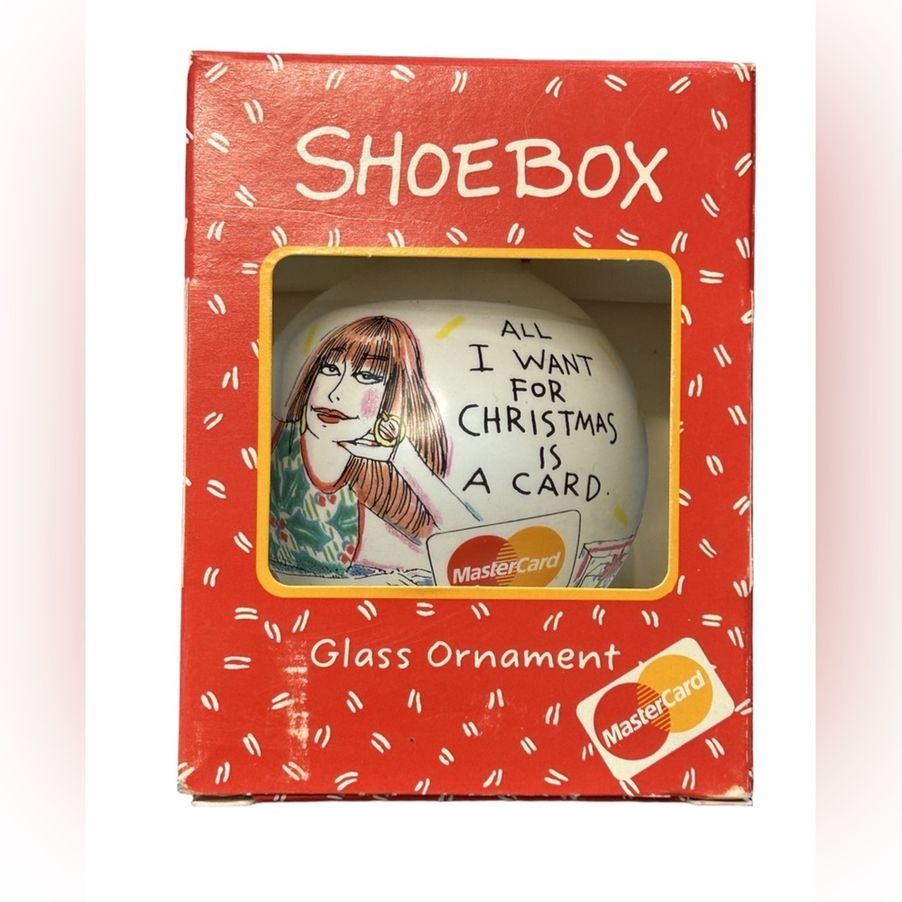 VTG 90s Hallmark Shoebox sarcastic humorous Mastercard Christmas ornament NIB